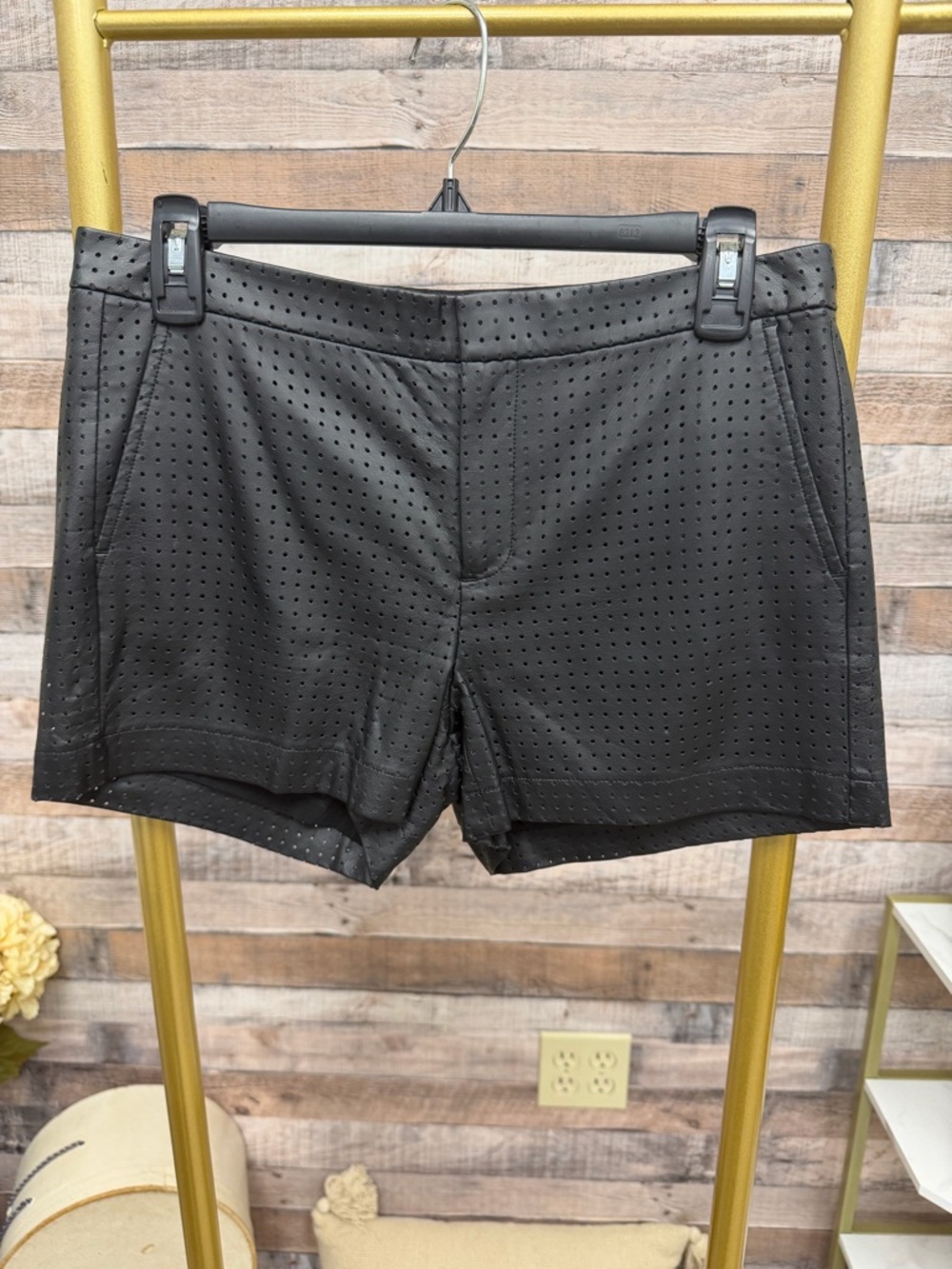 Banana Republic Black Perforated Pleather 2